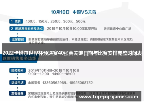 2022卡塔尔世界杯预选赛40强赛关键日期与比赛安排完整时间表