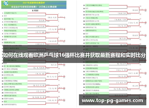 如何在线观看欧洲乒乓球16强杯比赛并获取最新赛程和实时比分